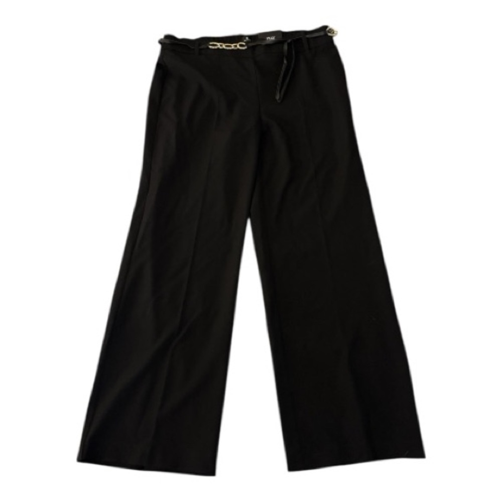 Roz & Ali (Dressbarn) Black Pull-On Dress Pants Size 14 w/ Belt NWT Career Work